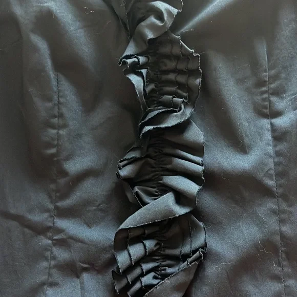 NY&C Black Ruffled SS Blouse - Picture 3 of 6